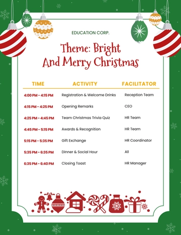Free Happy Christmas Party Program Template to Edit Online
