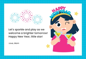 Free New Year Card for Kids Template to Edit Online