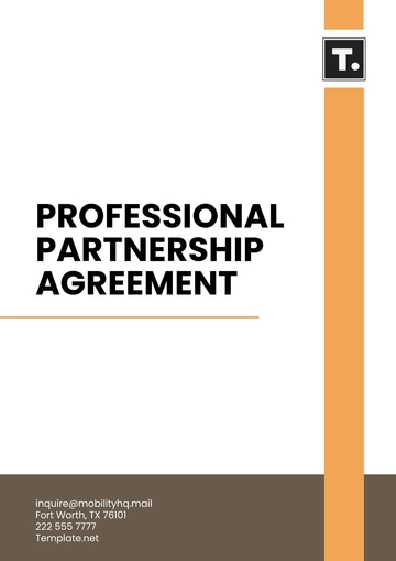 Free Professional Partnership Agreement Template to Edit Online