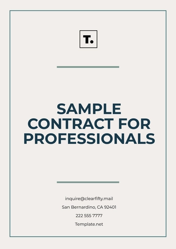 Free Sample Contract Template for Professionals to Edit Online