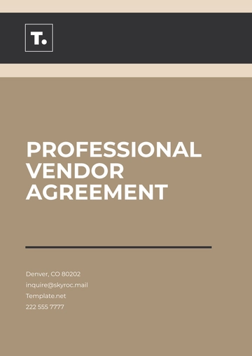 Free Professional Vendor Agreement Template to Edit Online
