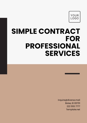 Free Simple Contract for Professional Services Template to Edit Online