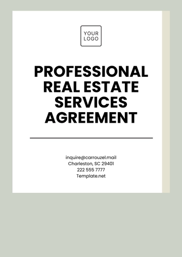 Free Professional Real Estate Services Agreement Template to Edit Online