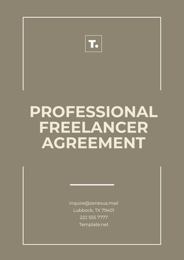 Free Professional Freelancer Agreement Template to Edit Online