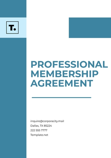 Free Professional Membership Agreement Template to Edit Online