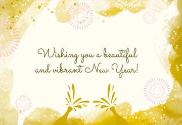 Free Watercolor New Year Card Template to Edit Online