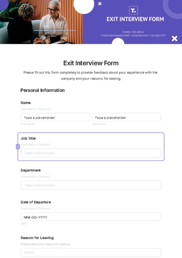 Free Exit Interview Form Template to Edit Online