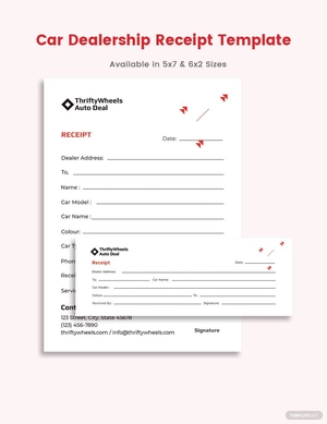 Car Dealership Receipt Template