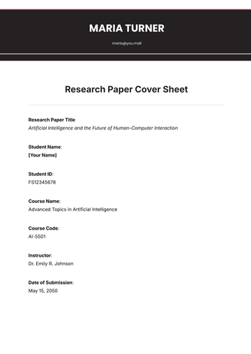 Free Research Paper Cover Sheet Template to Edit Online