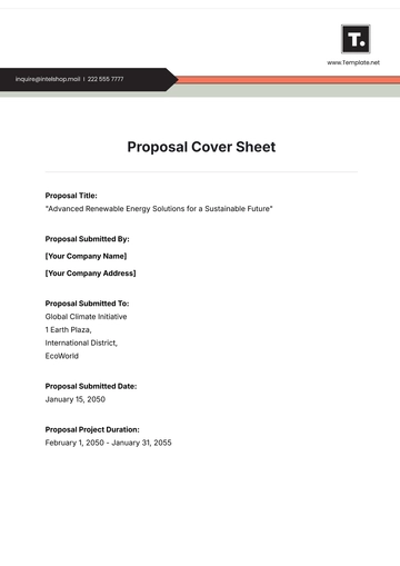 Free Proposal Cover Sheet Template to Edit Online