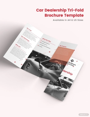 Car Dealership Tri-Fold Brochure Template