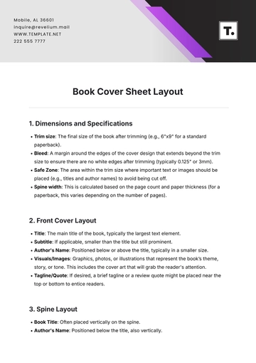 Free Book Cover Sheet Layout Template to Edit Online