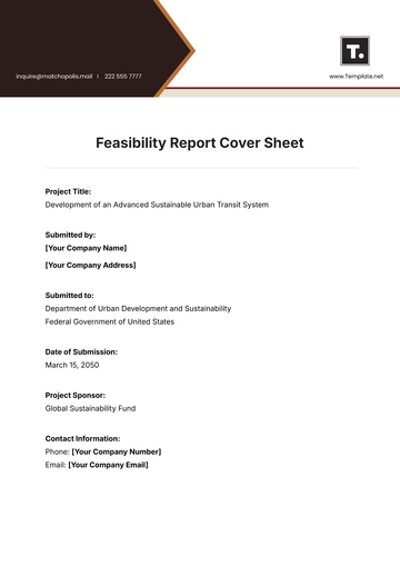 Free Feasibility Report Cover Sheet Template to Edit Online