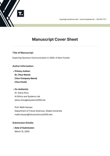 Free Manuscript Cover Sheet Template to Edit Online