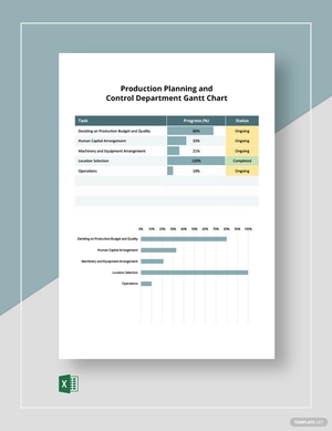 Production Planning and Control Department Gantt Chart Template
