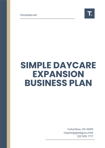 Free Simple Daycare Expansion Business Plan Template to Edit Online