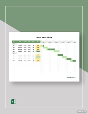 Simple Team Gantt Chart Template