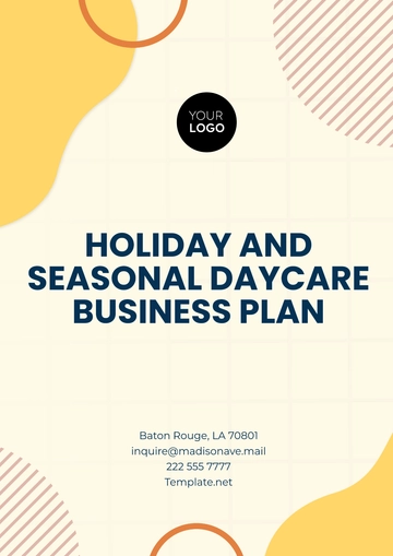 Free Holiday and Seasonal Daycare Business Plan Template to Edit Online
