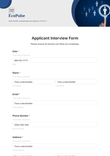 Free Applicant Interview Form Template to Edit Online