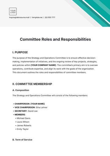 Free Committee Roles and Responsibilities Template to Edit Online