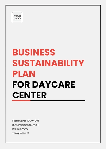 Free Business Sustainability Plan for Daycare Center Template to Edit Online