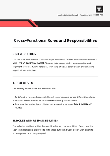 Free Cross-Functional Roles and Responsibilities Template to Edit Online