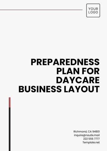Free Preparedness Plan for Daycare Business Layout Template to Edit Online