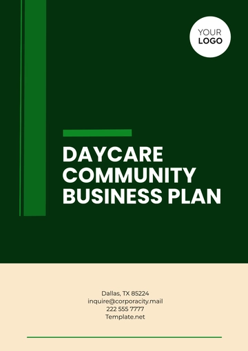 Free Daycare Community Business Plan Template to Edit Online