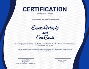 Free Marriage Dissolution Divorce Certificate to Edit Online
