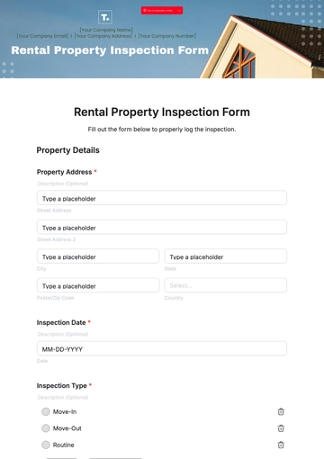 Free Rental Property Inspection Form Template to Edit Online