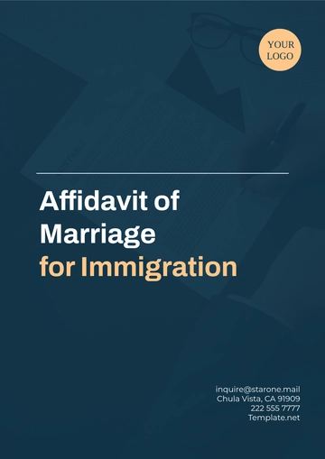 Free Affidavit of Marriage for Immigration Template to Edit Online