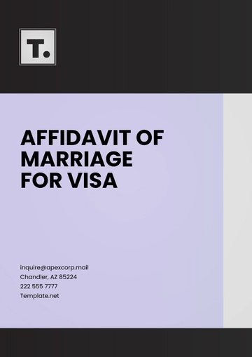 Free Affidavit of Marriage Outline for Visa Template to Edit Online