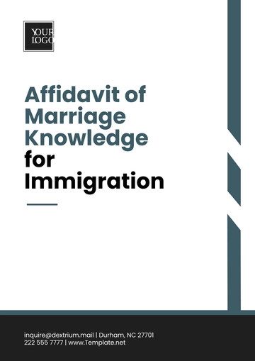 Free Affidavit of Marriage Knowledge for Immigration Template to Edit Online