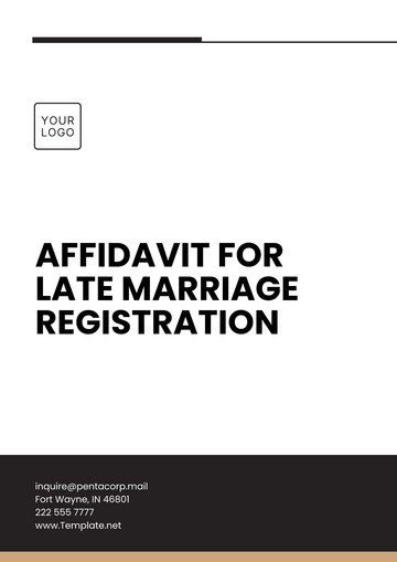 Free Affidavit for Late Marriage Registration Template to Edit Online