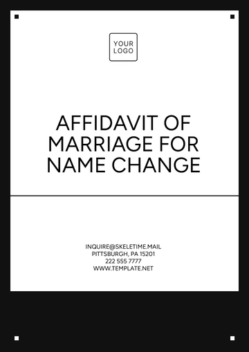 Free Affidavit of Marriage for Name Change Template to Edit Online