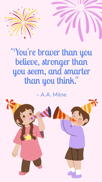 Free New Year Quote for Kids Template to Edit Online