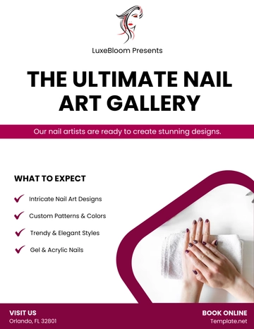 Free Beauty Parlor Nail Art Gallery Flyer Template to Edit Online