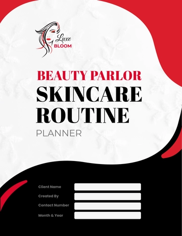 Free Beauty Parlor Skin Care Routine Planner Template to Edit Online