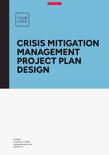 Free Crisis Mitigation Management Project Plan Design Template to Edit Online