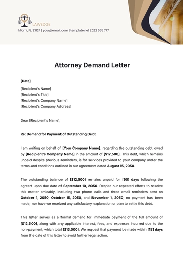 Free Attorney Demand Letter Template to Edit Online