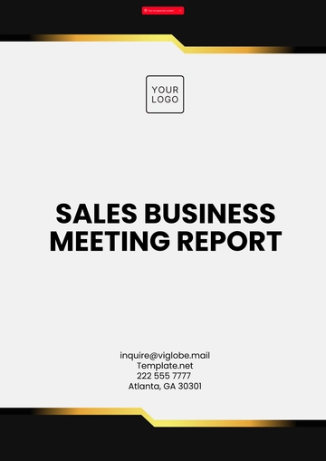 Free Sales Business Meeting Report Template to Edit Online