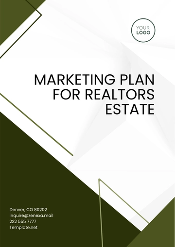 Free Marketing Plan for Realtors Estate Template to Edit Online