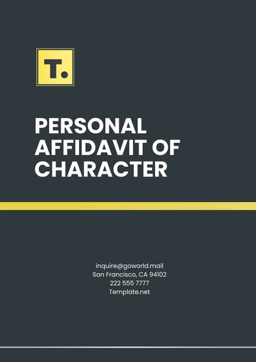 Free Personal Affidavit of Character Template to Edit Online