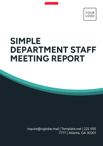 Free Simple Department Staff Meeting Report Template to Edit Online