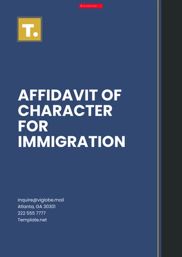 Free Affidavit of Character for Immigration Template to Edit Online