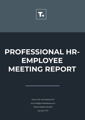 Free Professional HR- Employee Meeting Report Template to Edit Online