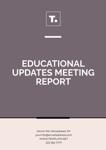 Free Educational Updates Meeting Report Template to Edit Online