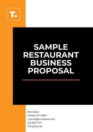 Free Sample Restaurant Business Proposal Template to Edit Online
