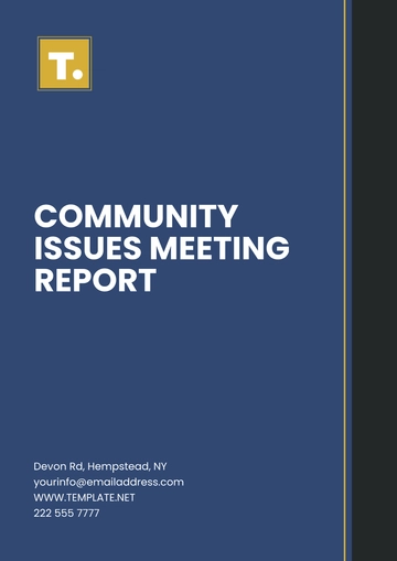 Free Community Issues Meeting Report Template to Edit Online
