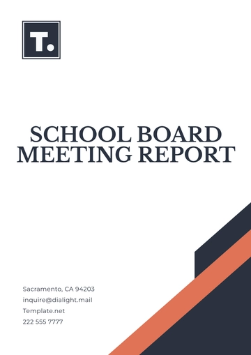 Free School Board Meeting Report Template to Edit Online